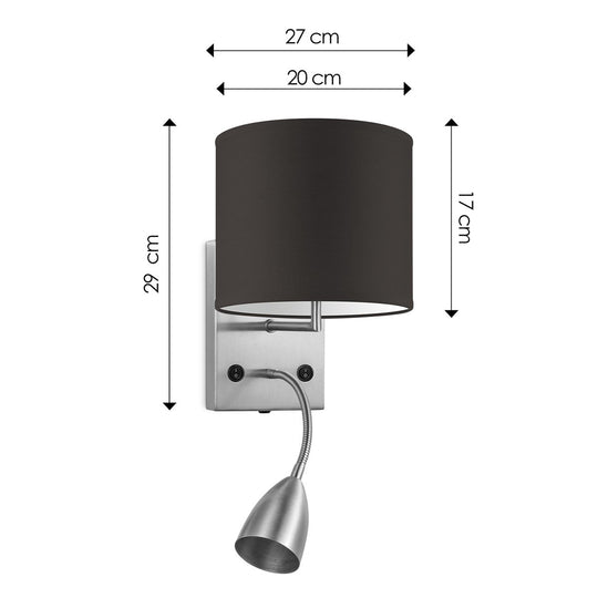 Home Sweet Home Wandlamp - Lees, LED Leeslamp, E27, chocolade 20cm