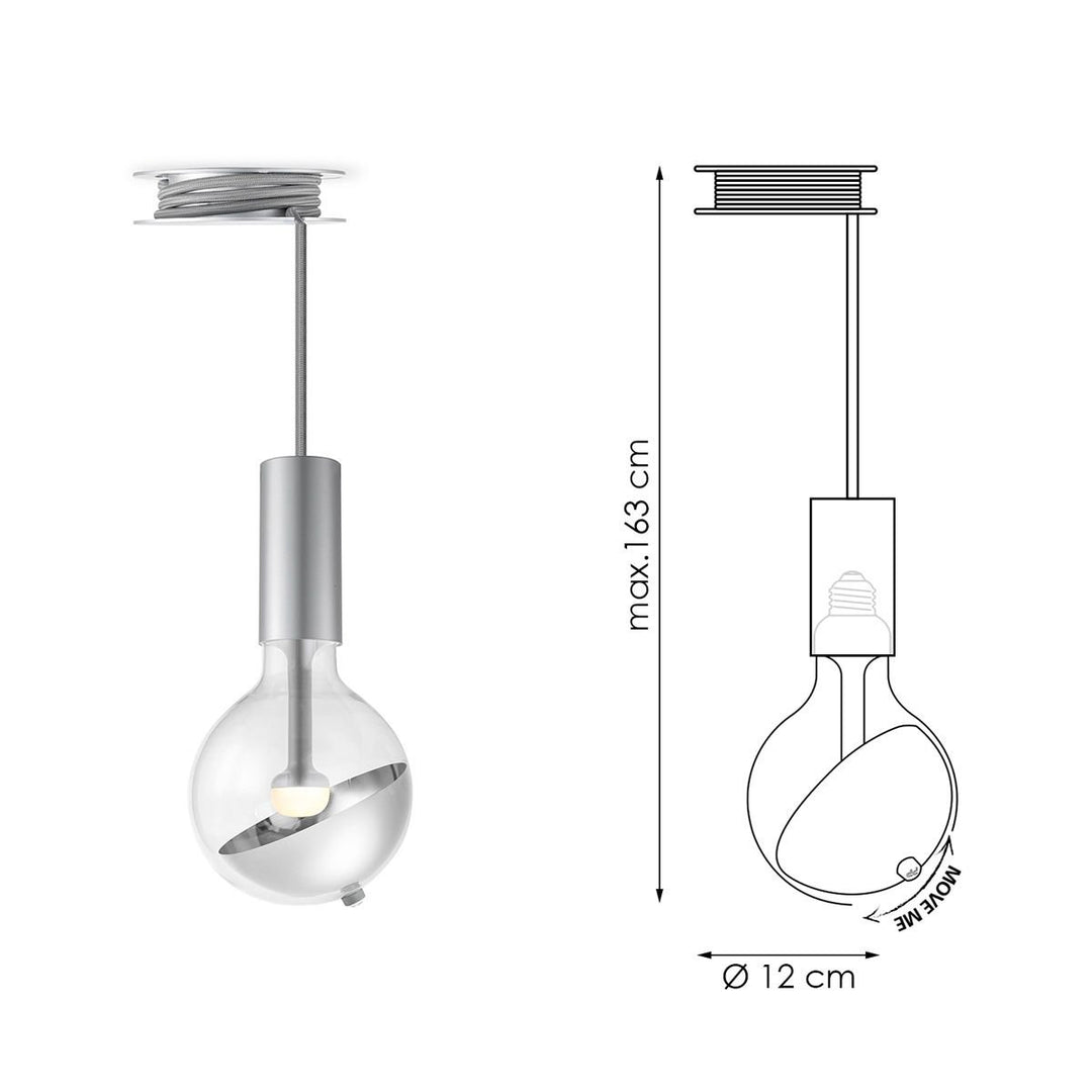 Home Sweet Home Hanglamp Move Me - Pulley Sphere 5.5W 2700K zilver