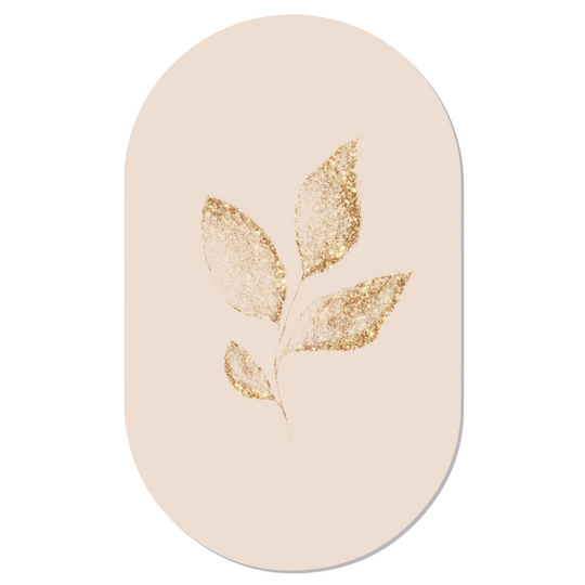 Muurovaal leaf gold beige