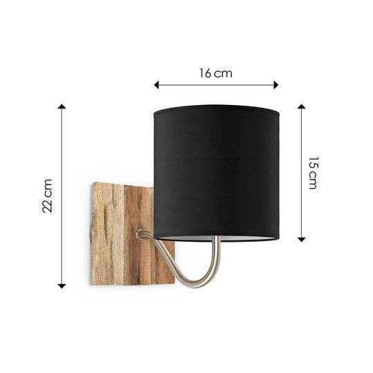 Home Sweet Home Wandlamp - Drift E27 Lampenkap zwart 16cm