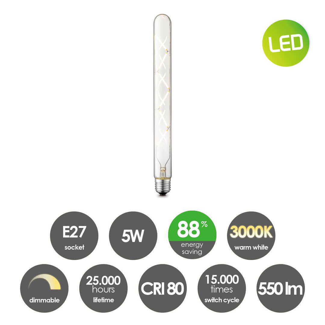 Home Sweet Home dimbare Led Tube Spiraal E27 6W 550Lm 3000K Helder