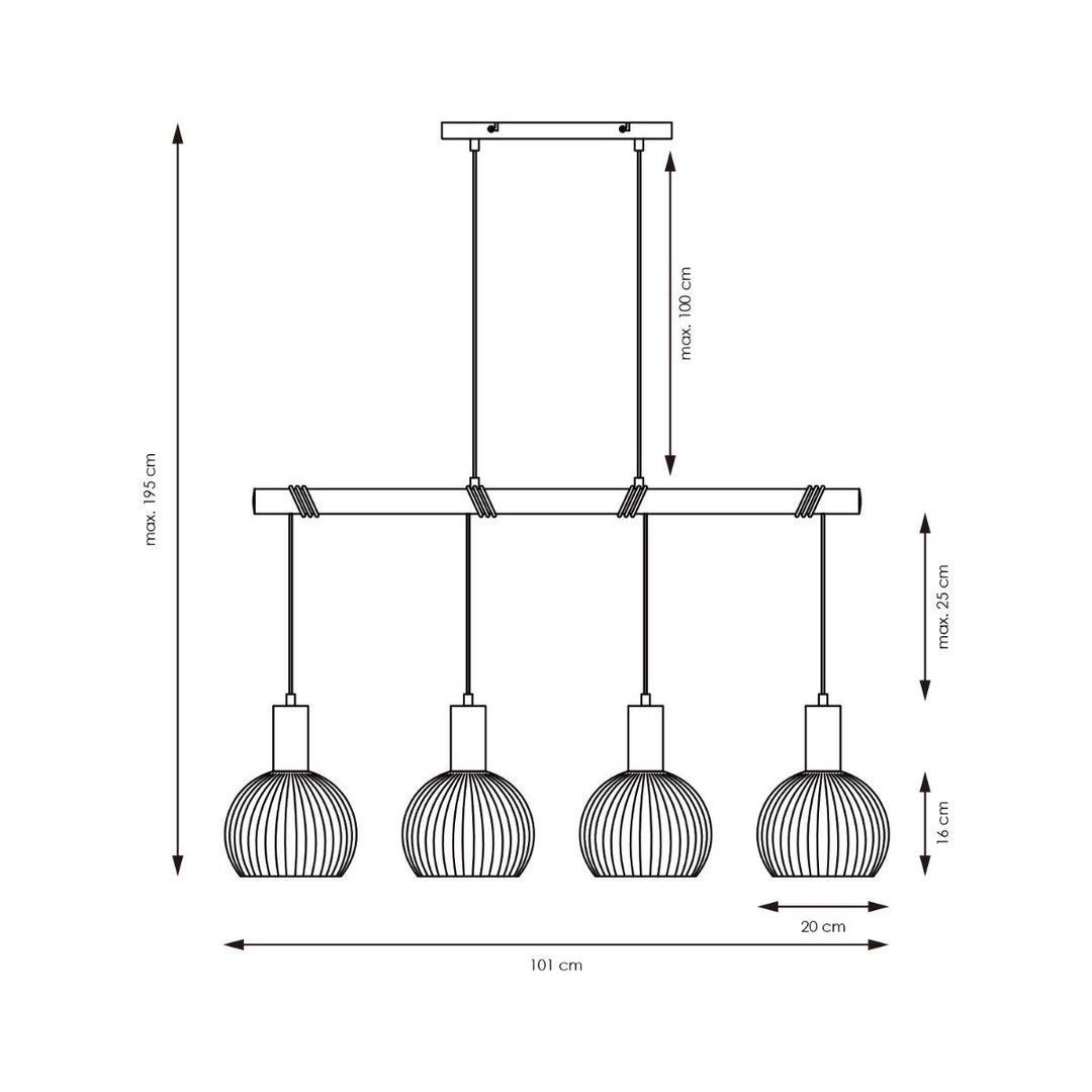 Home Sweet Home Hanglamp Credo - Messing - 101x20x195cm