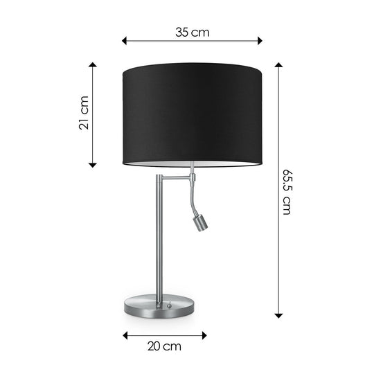 Home Sweet Home Tafellamp Read, LED Leeslamp, E27, zwart 35x35x47cm