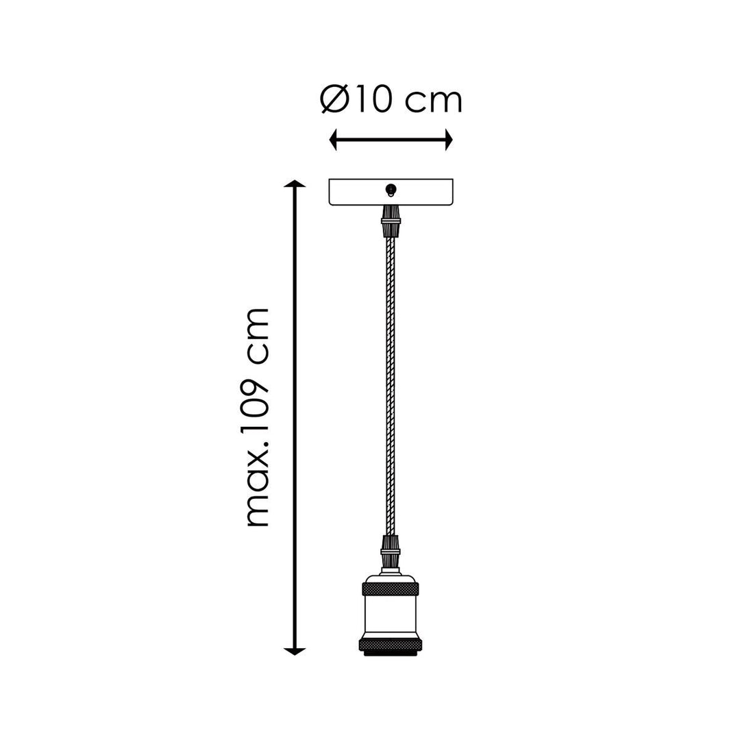 Home Sweet Home Hanglamp Basic - Geborsteld staal - 10x10x109cm