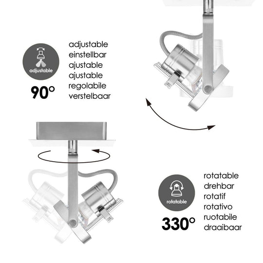 Home Sweet Home LED Wandspot Robo - dimbaar - geborsteld staal