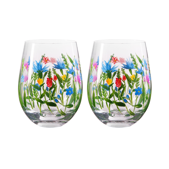 Flora Tumbler/Mocktail Glass Flowerfield, 450ml, 2-pack, giftbox