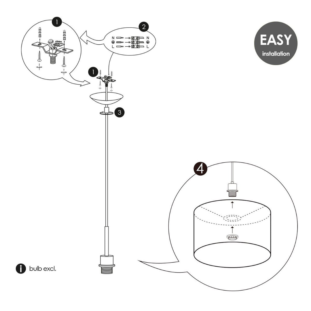 Home Sweet Home hanglamp Tube Deluxe, E27, antraciet, 25cm