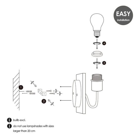 Home Sweet Home Wandlamp - Beach E27 Lampenkap zwart 16cm