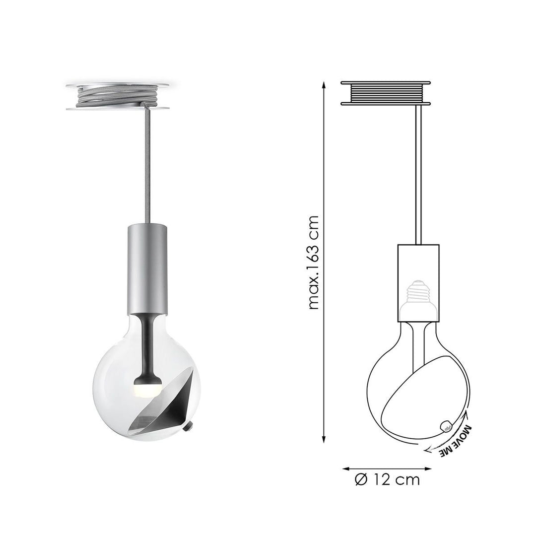 Home Sweet Home Hanglamp Move Me - Pulley Cone 5.5W 2700K grijs-zwart