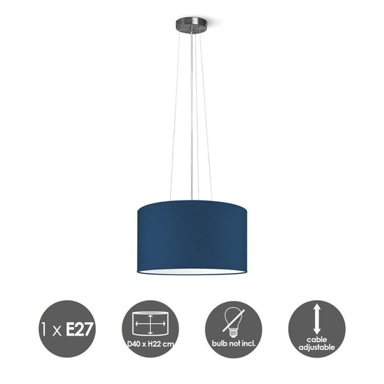 Home Sweet Home hanglamp Hover met lampenkap, E27, donkerblauw, 40cm