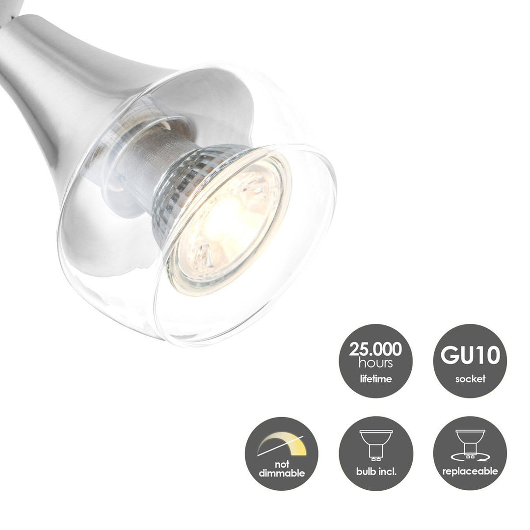 Home Sweet Home LED Opbouwspot Vaya 4 - incl. dimbare LED lamp - staal