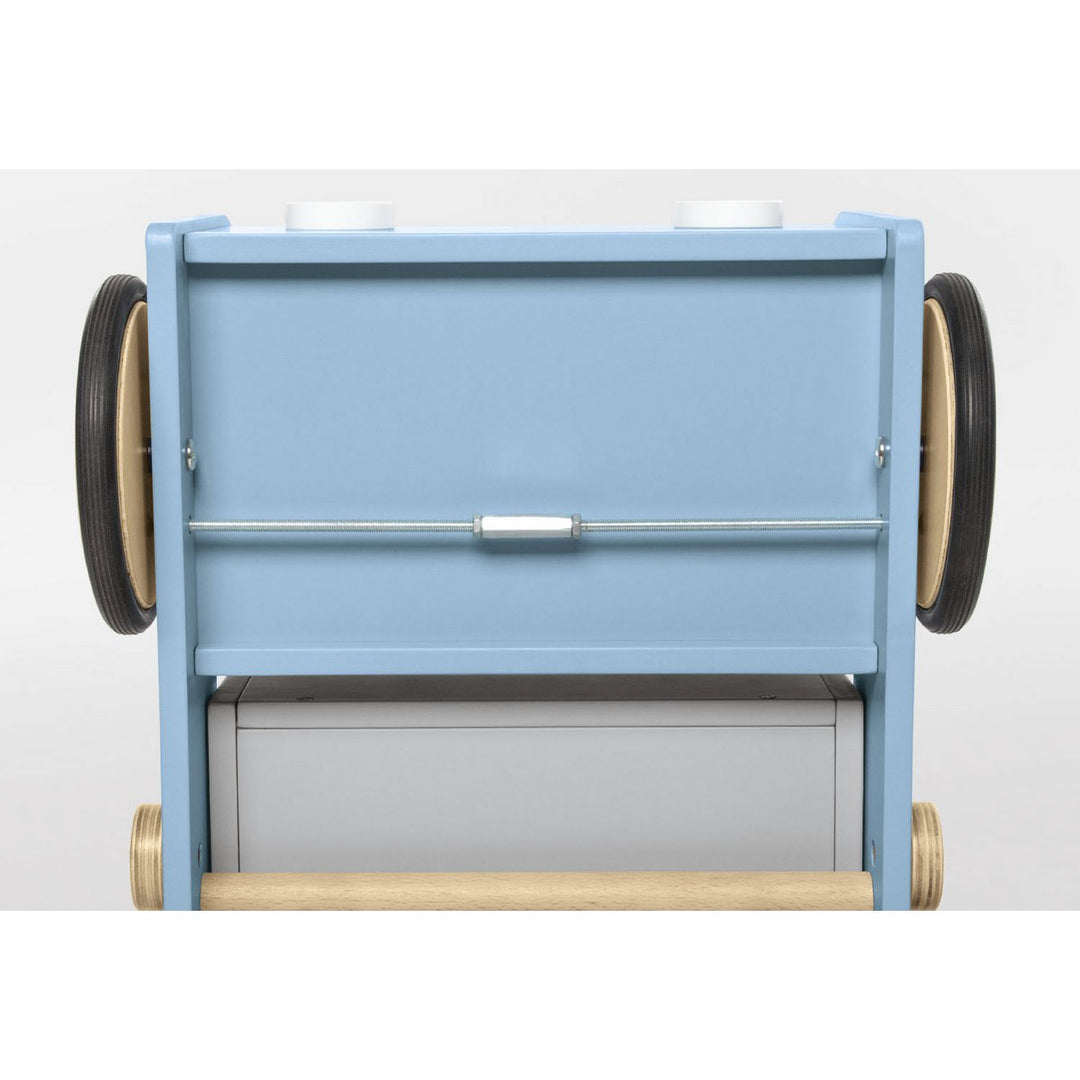 Leren loopwagen 'Kipplaster Fred', blauw