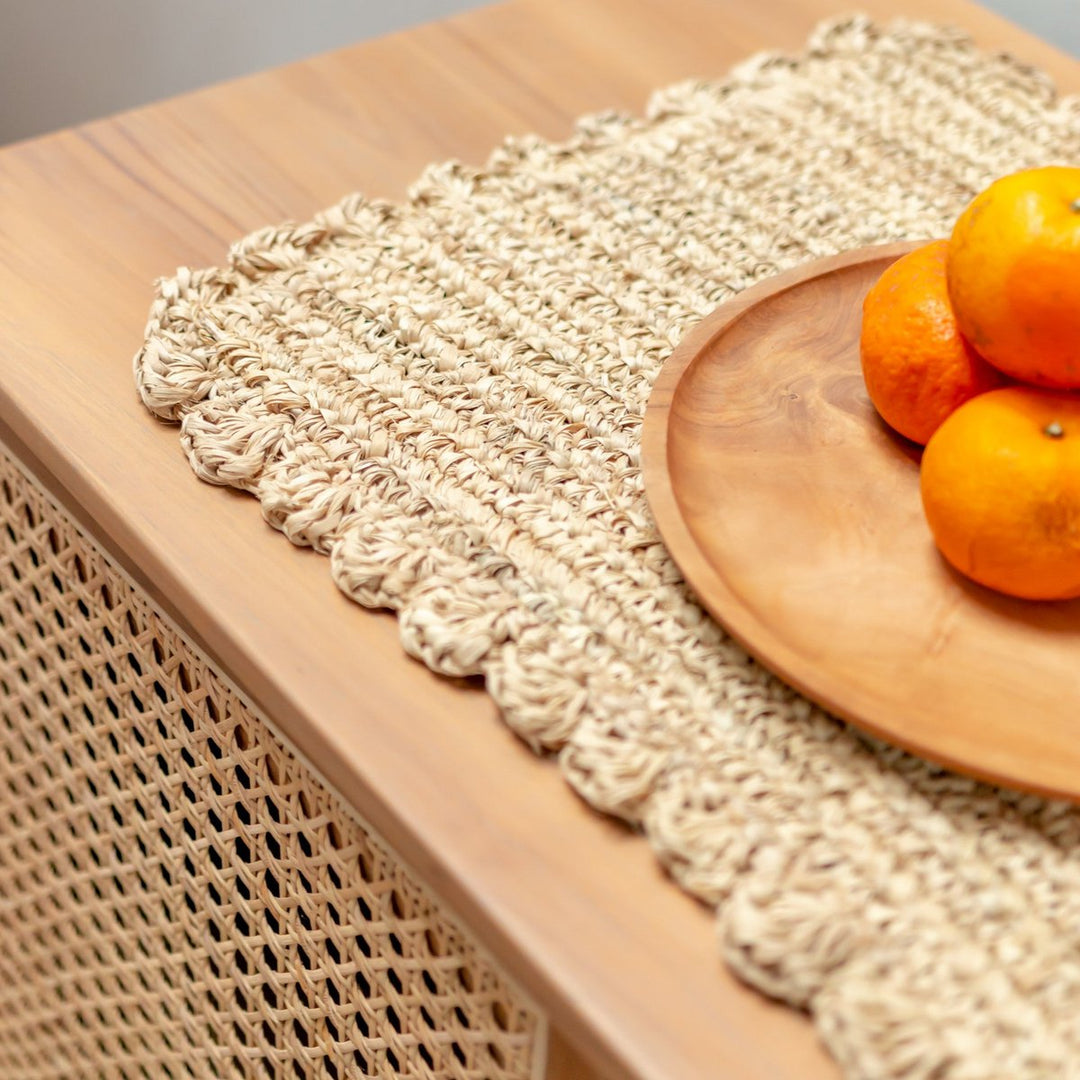 Placemat (set van 2, 4 of 6) 50x30 cm | Rechthoekige Boho Placemat KUARA Geweven van Raffia