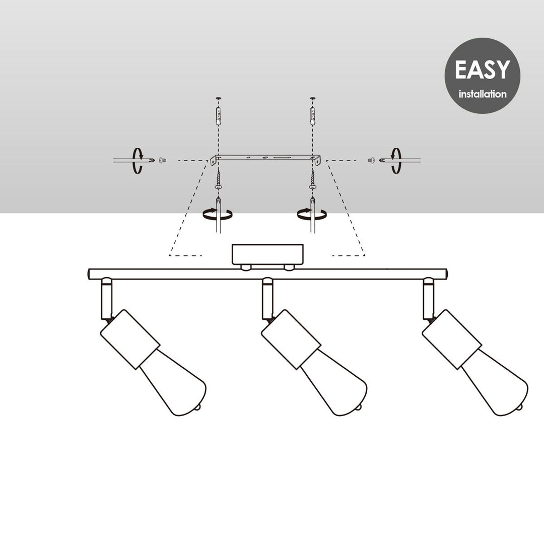 Home Sweet Home Opbouwspot Spy 3 - incl. dimbare LED lamp - zwart