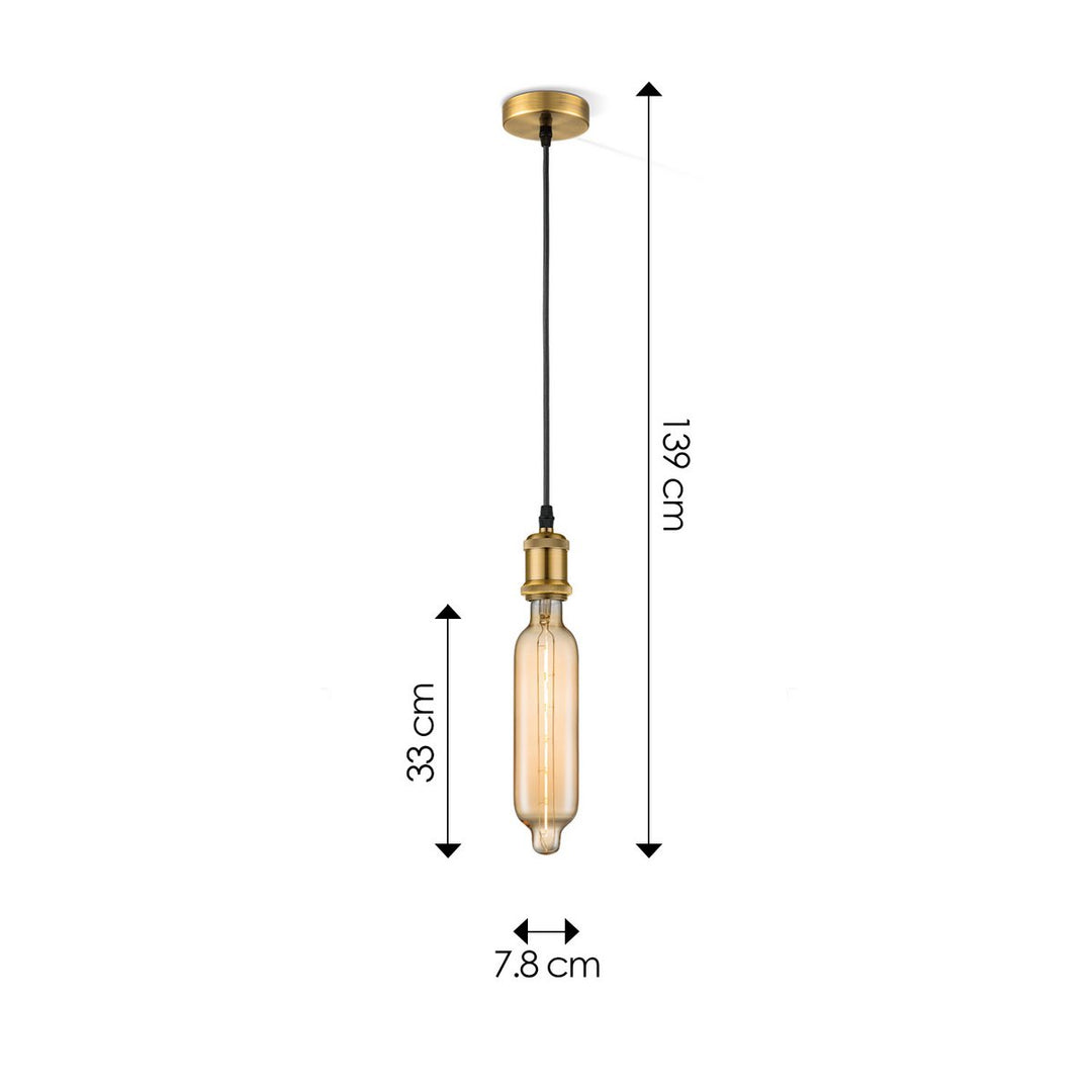 Home Sweet Home hanglamp brons vintage Tube - G125 - dimbaar E27 amber