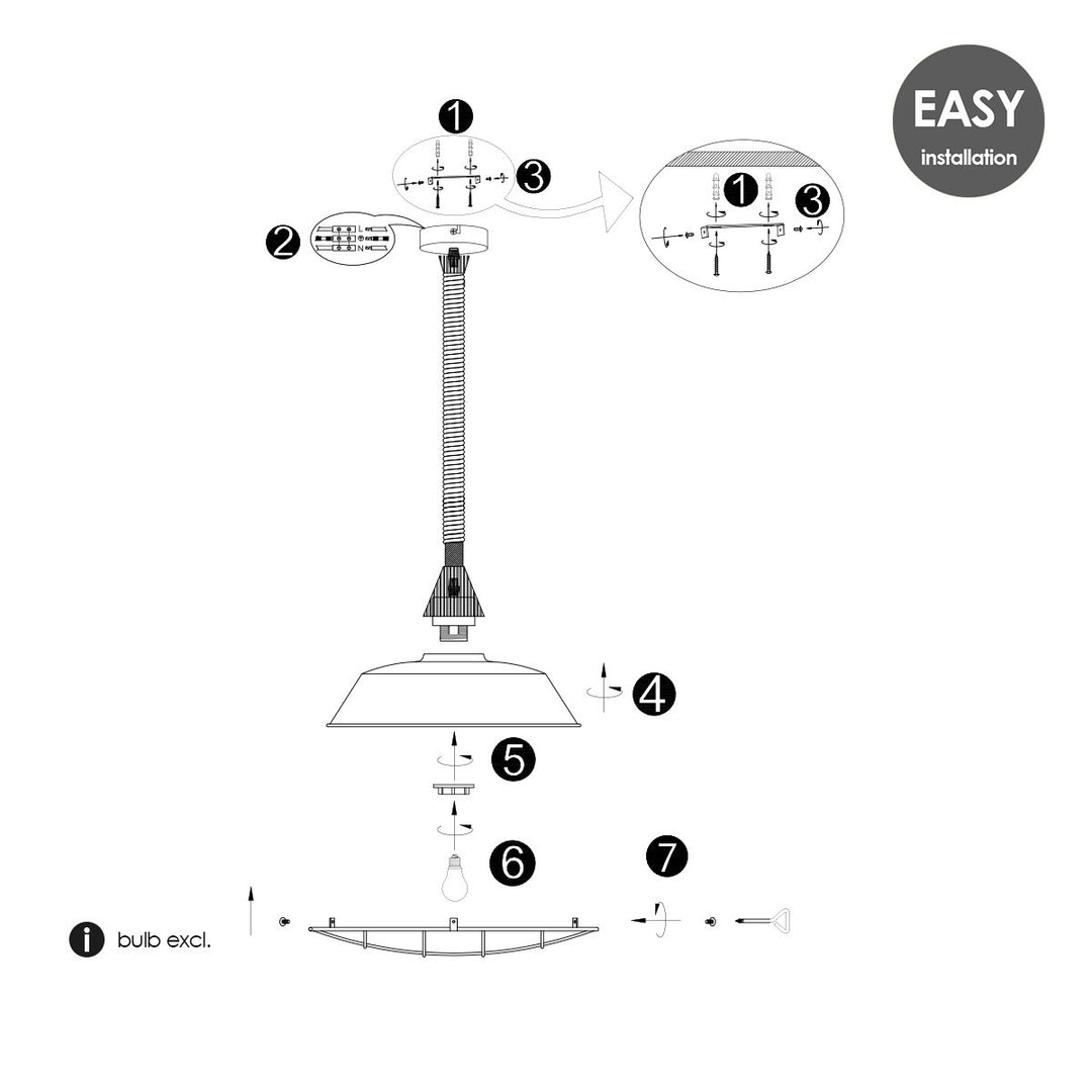 Home Sweet Home Hanglamp Dex - Beton - 36x36x120cm