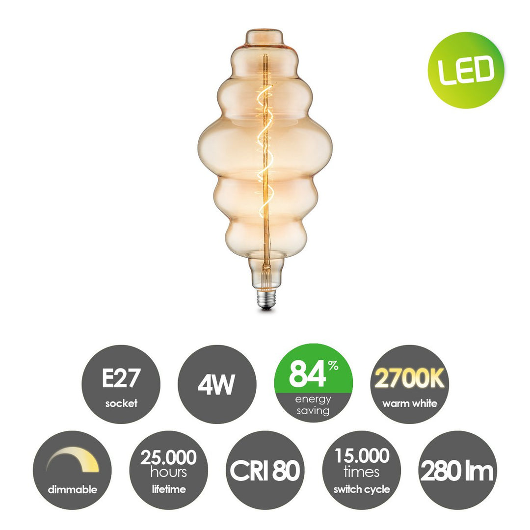 Home Sweet Home hanglamp Dana Cloud - LED G160 lamp dimbaar E27 amber