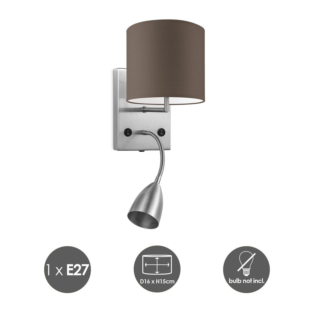 Home Sweet Home Wandlamp - Read, LED Leeslamp, E27, taupe 16cm