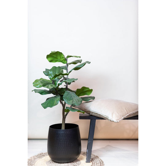 Kunstplant - Ficus Lyrata - Tabaksplant - 100 cm