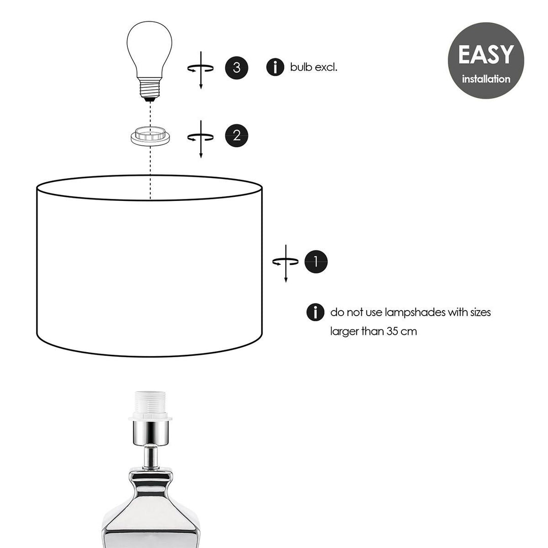 Home Sweet Home tafellamp voet Class 12/12/36cm - Chroom