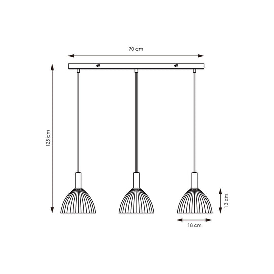 Home Sweet Home Hanglamp Credo - Messing - 70x18x125cm