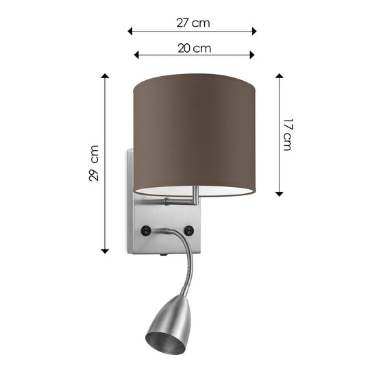 Home Sweet Home Wandlamp - Read, LED Leeslamp, E27, taupe 20cm