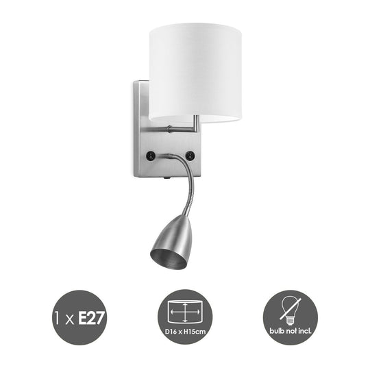 Home Sweet Home Wandlamp - Read, LED Leeslamp, E27, wit 16cm