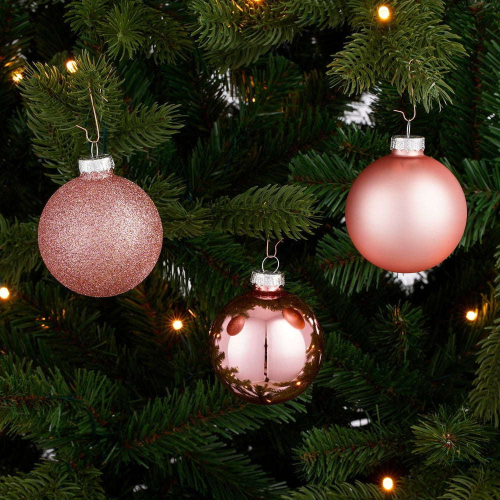 Kerstballen Set - 26 Stuks - Ø7 cm - Glas - Roze