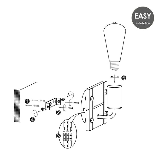 Home Sweet Home Industri?le Wandlamp Denton | 15/11/13cm | Antraciet