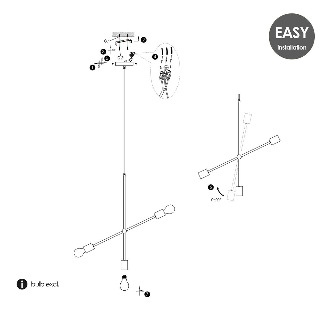 Home Sweet Home Hanglamp Molecular - Roest - 75x75x178cm