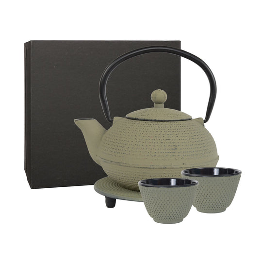 Teaclassix Gietijzeren Theeset Ganzou 0,90 ltr, Giftbox, Grijsgroen