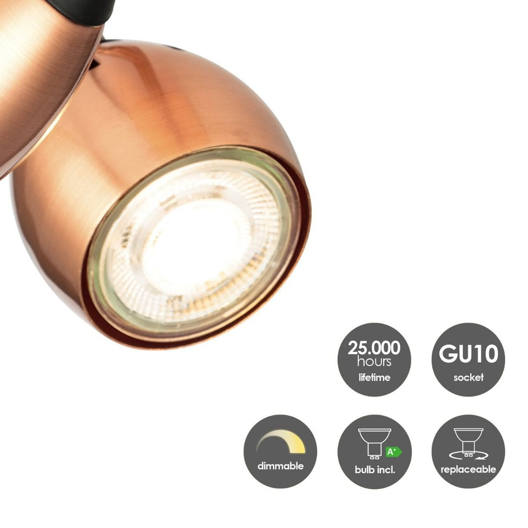 Home Sweet Home LED Opbouwspot Novi 2 - incl. dimbare LED lamp - Koper