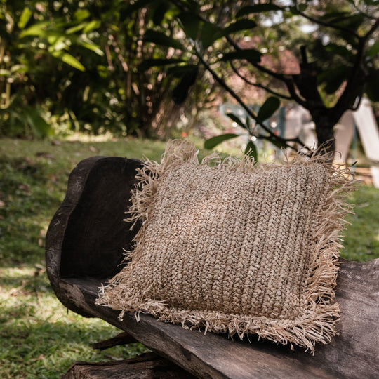 Sierkussen met vulling | Decoratief Kussen | Sofa Kussen GANDI gemaakt van Raffia