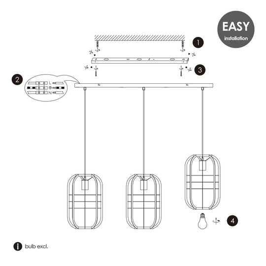 Home Sweet Home Hanglamp Nero - Zwart - 104x24x141cm