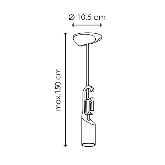 Home Sweet Home Verlichtingspendel Twist - Grijs - 12x12x154 cm