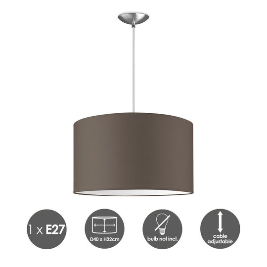 Home Sweet Home hanglamp Bling met lampenkap, E27, taupe, 40cm