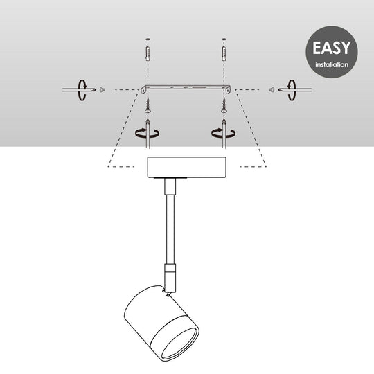 Home Sweet Home LED Opbouwspot Manu - incl. dimbare LED lamp - zwart