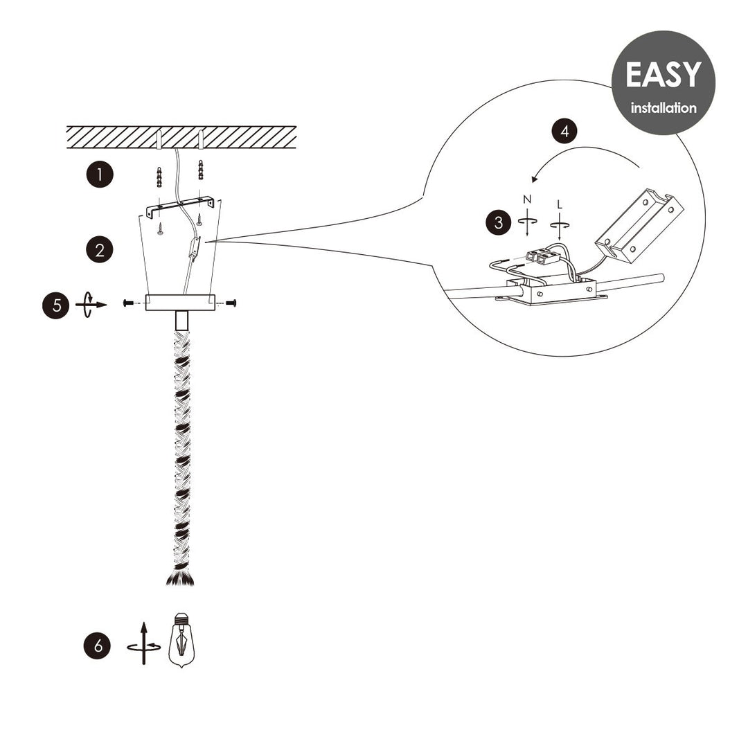 Home Sweet Home hanglamp wit Leonardo Spiraal G125 - dimbaar E27 rook