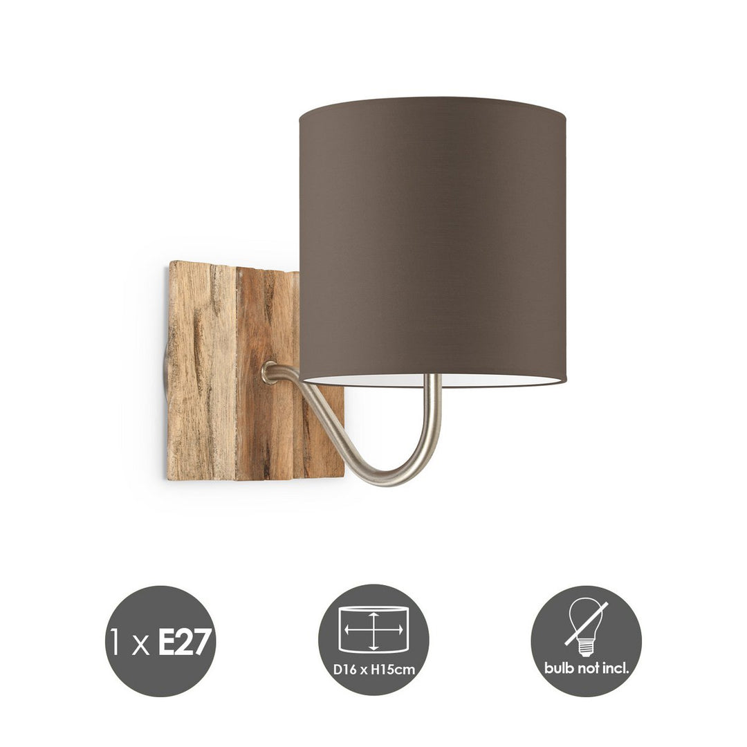 Home Sweet Home Wandlamp - Drift E27 Lampenkap taupe 16cm