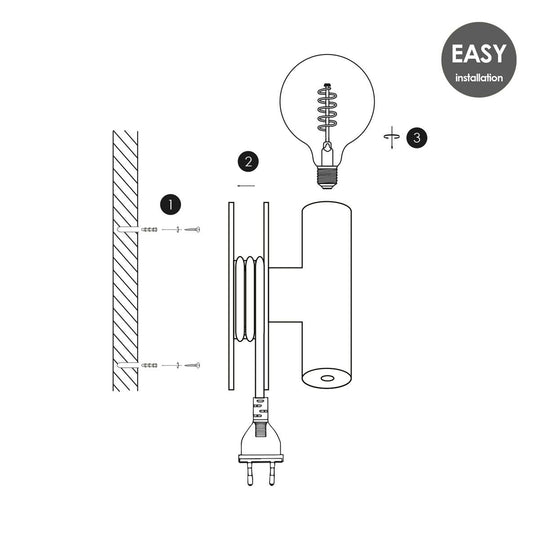 Home Sweet Home Moderne Wandlamp Wally | 12/11/12cm | Grijs |