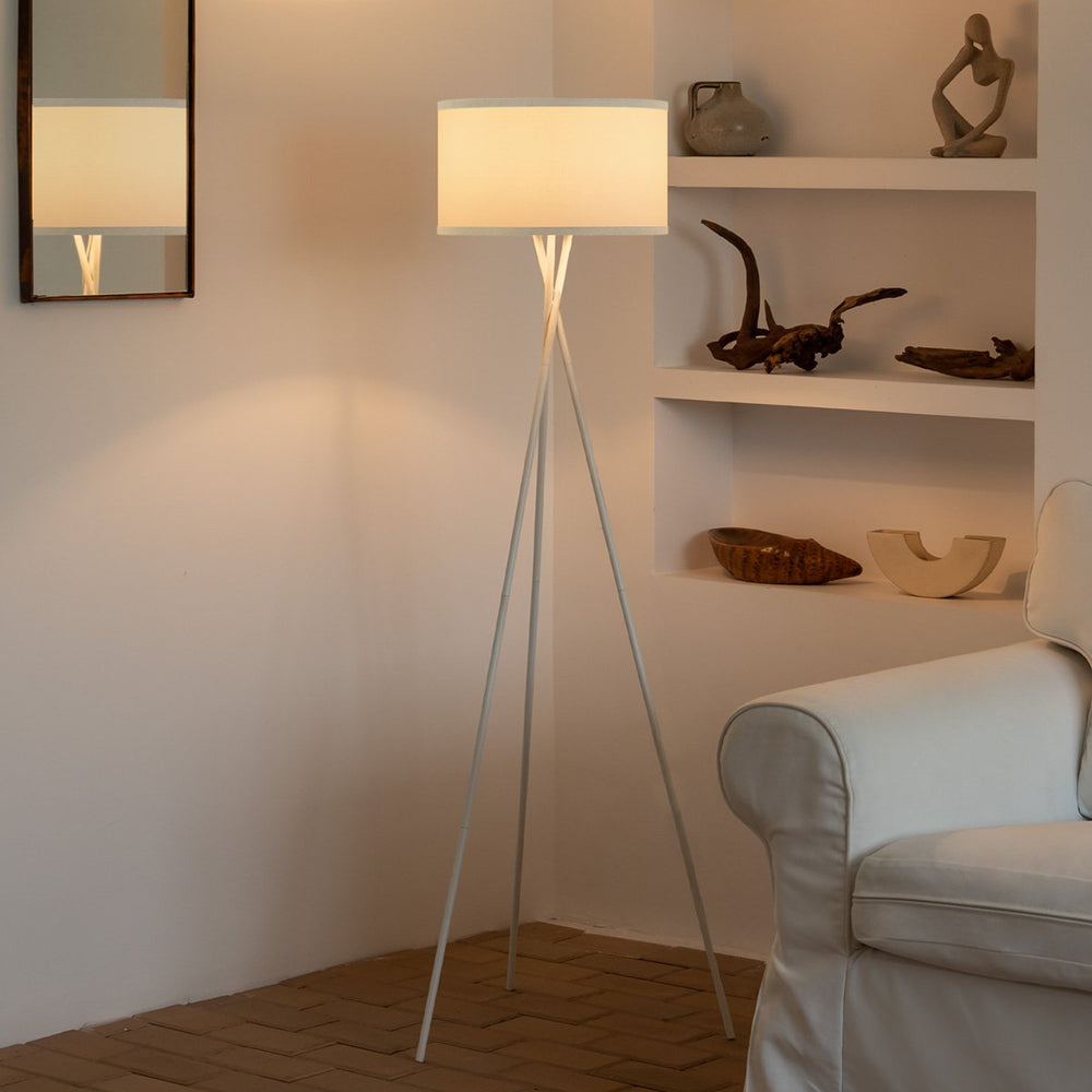 Home Sweet Home Moderne Vloerlamp - Lampenkap  Wit - 53x53x138