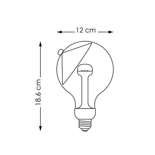 Home Sweet Home dimbare LED lamp Cone zwart-zilver G120 E27 5W 400Lm