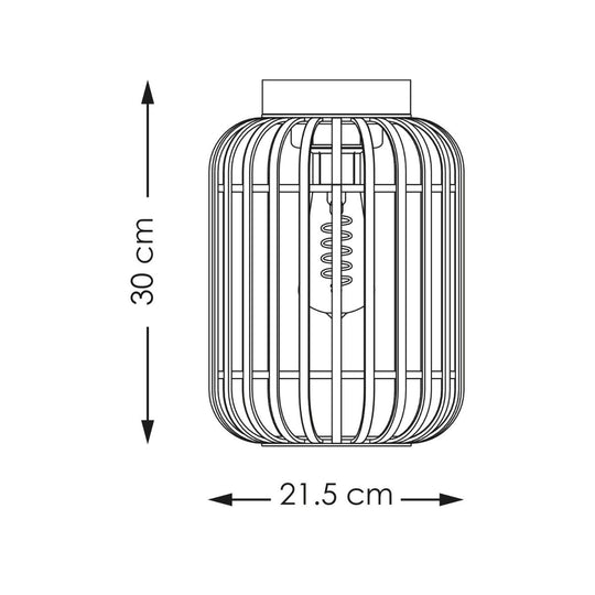 Home Sweet Home Plafondlamp met Bamboe kap 21,5 x 21,5 x 30 cm