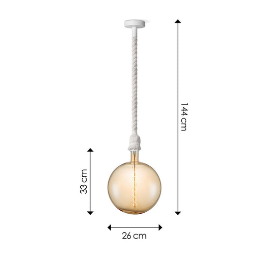 Home Sweet Home hanglamp wit Leonardo Globe - - dimbaar E27 amber