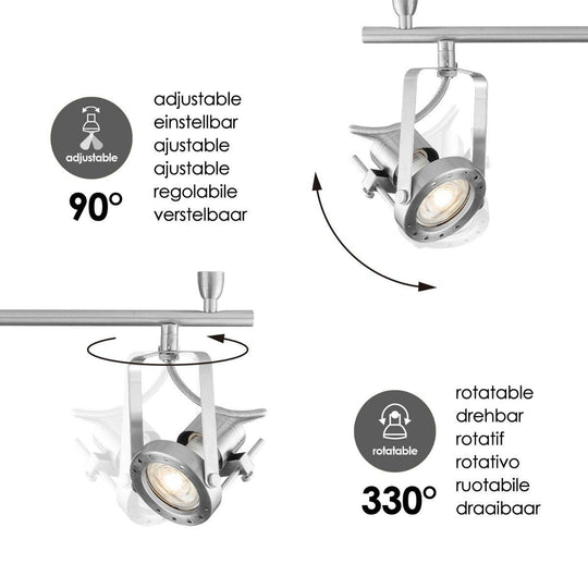 Home Sweet Home LED Opbouwspot Robo 4 - dimbaar - geborsteld staal