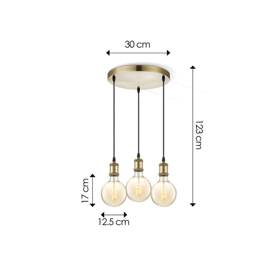 Home Sweet Home hanglamp vintage rond Spiraal 3L G260 dimbaar amber