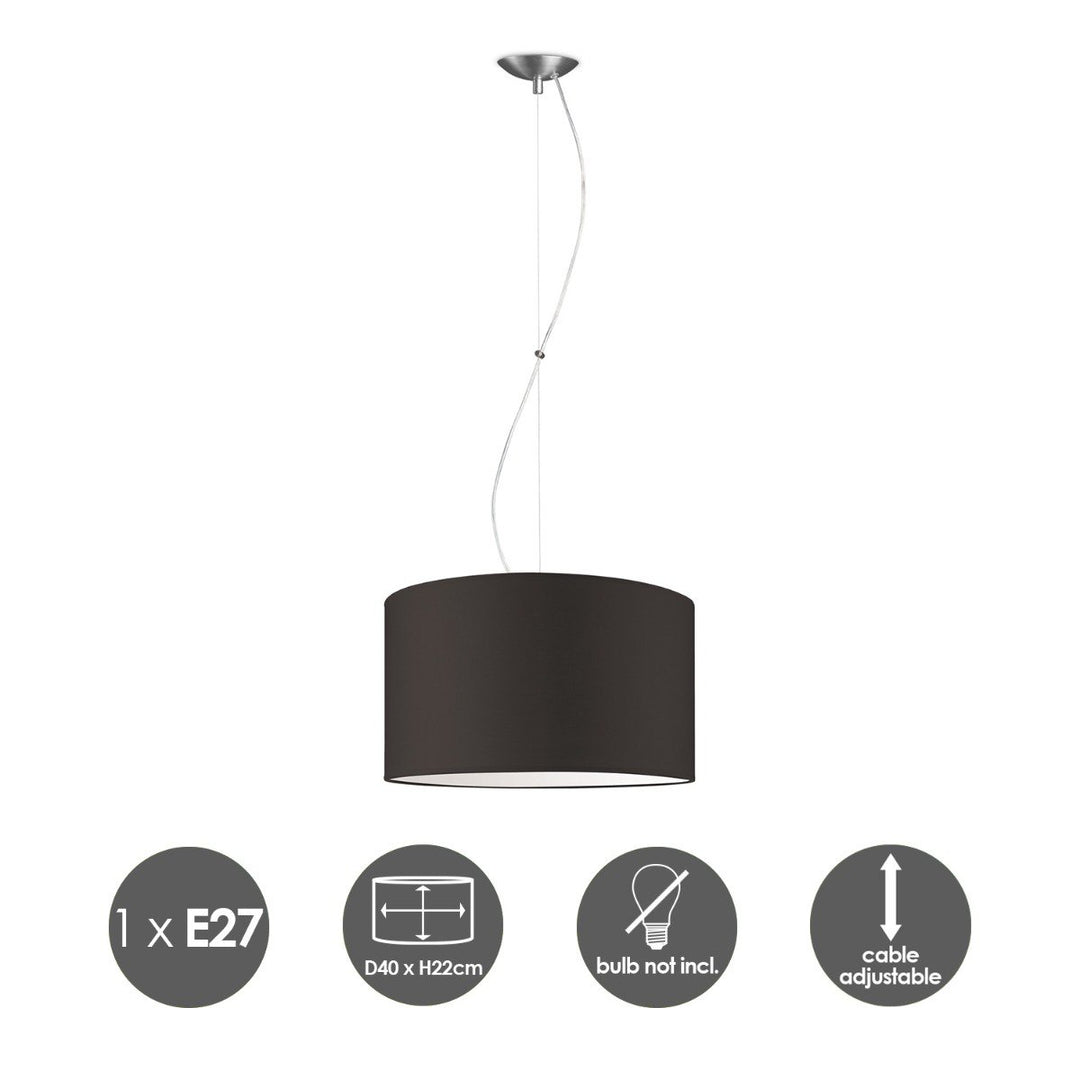 Home Sweet Home hanglamp Deluxe met lampenkap, E27, chocolade, 40cm