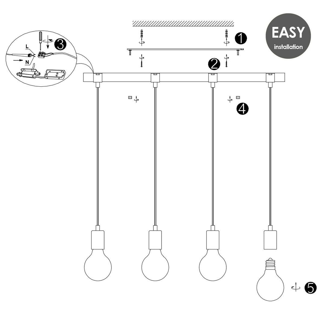 Home Sweet Home Hanglamp Denton - hout - 70x14x110cm