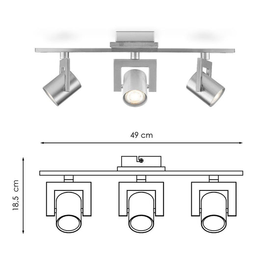 Home Sweet Home Opbouwspot Concrete 3 - incl. dimbare LED lamp - beton