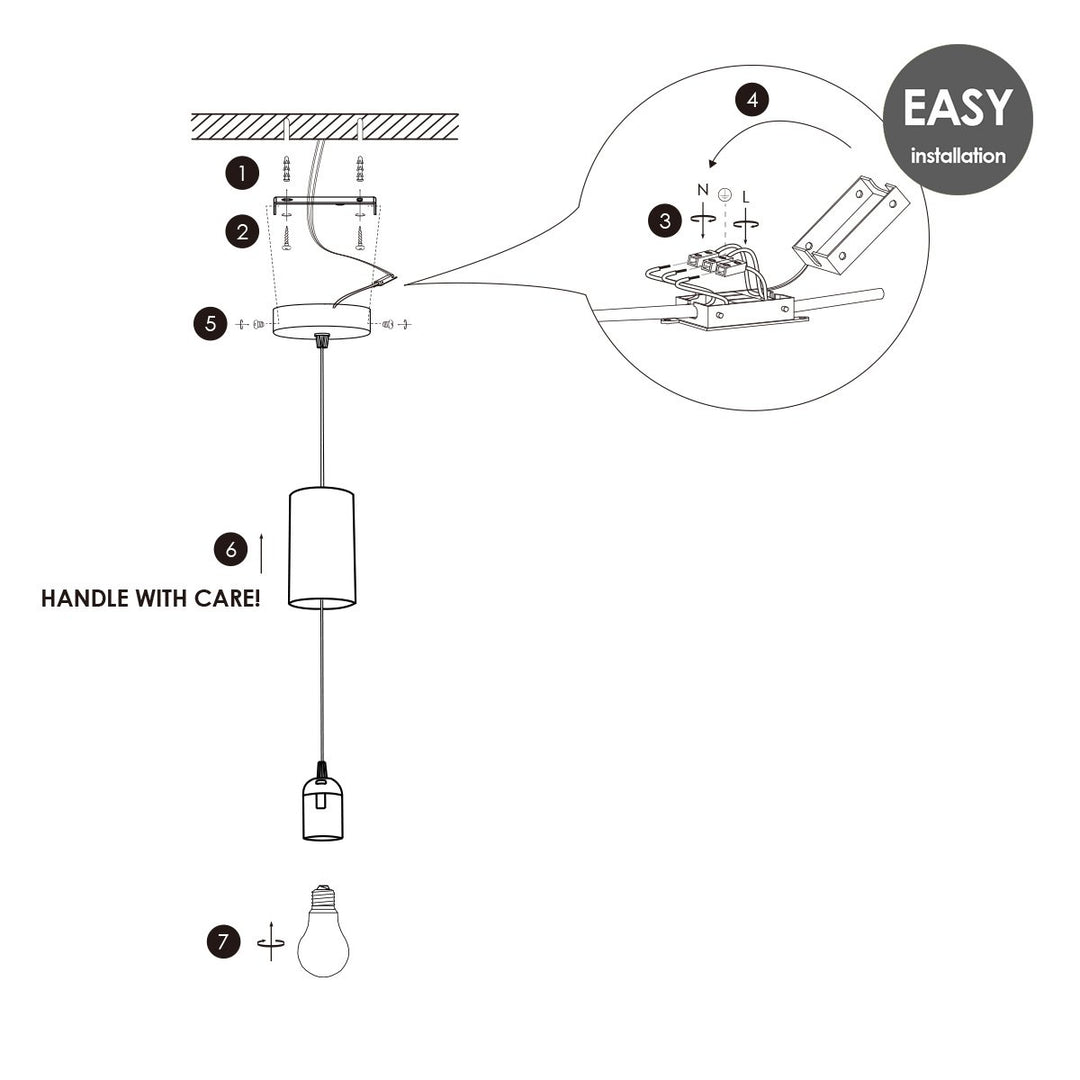 Home Sweet Home hanglamp Marmer Saga - G125 - dimbaar E27 rook